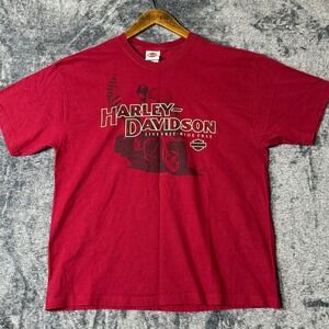 Harley Davidson Motorcycles Mens Tee Red XL Stormy Hill Clermont Florida Biker
